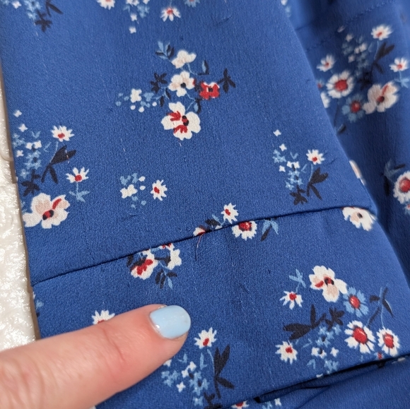 253-Womance Floral Blue Button-Down Dress - Picture 3 of 3